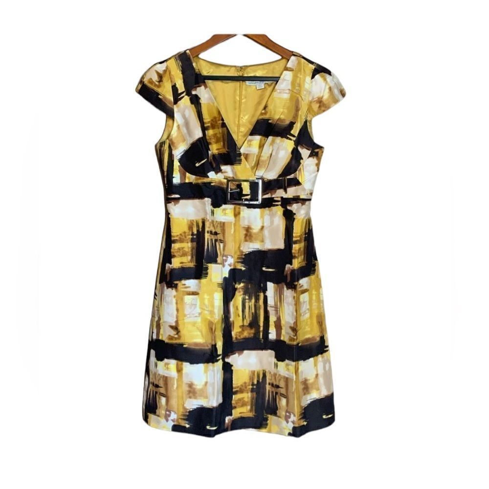 Sandra angelozzi 100% silk patterned short sleeve dress